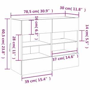 Nástěnná TV skříňka s LED osvětlením bílá 78,5 x 30 x 60,5 cm - obrázek 17