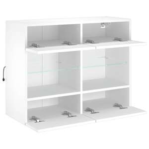 Nástěnná TV skříňka s LED osvětlením bílá 78,5 x 30 x 60,5 cm - obrázek 7