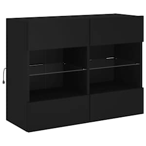 Nástěnná TV skříňka s LED osvětlením černá 78,5 x 30 x 60,5 cm - obrázek 5
