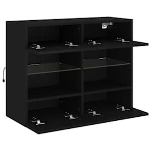 Nástěnná TV skříňka s LED osvětlením černá 78,5 x 30 x 60,5 cm - obrázek 7