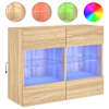 vidaXL teleri seinakapp LED-tuledega, Sonoma tamm, 78,5 x 30 x 60,5 cm
