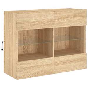 Nástěnná TV skříňka s LED osvětlením dub sonoma 78,5x30x60,5 cm - obrázek 5