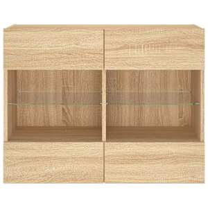 Nástěnná TV skříňka s LED osvětlením dub sonoma 78,5x30x60,5 cm - obrázek 6