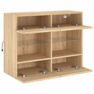 Nástěnná TV skříňka s LED osvětlením dub sonoma 78,5x30x60,5 cm - obrázek 7