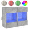 vidaXL teleri seinakapp LED-tuledega, betoonhall, 78,5 x 30 x 60,5 cm