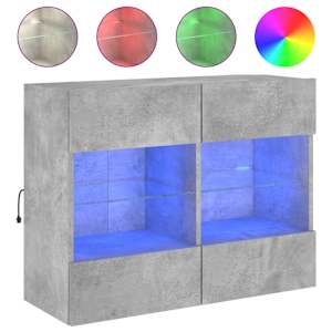 Nástěnná TV skříňka s LED betonově šedá 78,5 x 30 x 60,5 cm - obrázek 2