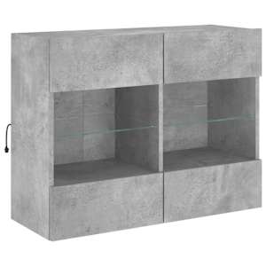 Nástěnná TV skříňka s LED betonově šedá 78,5 x 30 x 60,5 cm - obrázek 5