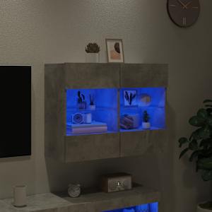 Nástěnná TV skříňka s LED betonově šedá 78,5 x 30 x 60,5 cm - obrázek 3