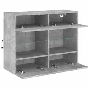 Nástěnná TV skříňka s LED betonově šedá 78,5 x 30 x 60,5 cm - obrázek 7