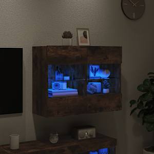 Nástěnná TV skříňka s LED osvětlením kouřový dub 78,5x30x60,5cm - obrázek 3