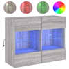 vidaXL teleri seinakapp LED-tuledega, hall Sonoma, 78,5 x 30 x 60,5 cm