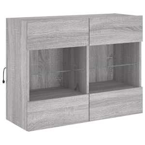 Nástěnná TV skříňka s LED osvětlením šedá sonoma 78,5x30x60,5cm - obrázek 5