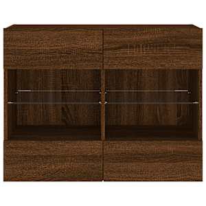 Nástěnná TV skříňka s LED osvětlením hnědý dub 78,5x30x60,5 cm - obrázek 6