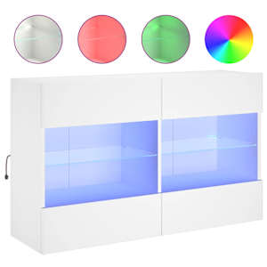 Nástěnná TV skříňka s LED osvětlením bílá 98,5 x 30 x 60,5 cm - obrázek 2