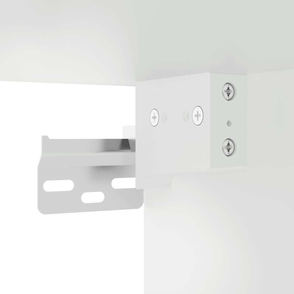 Comodă TV de perete cu lumini LED, alb, 98,5x30x60,5 cm