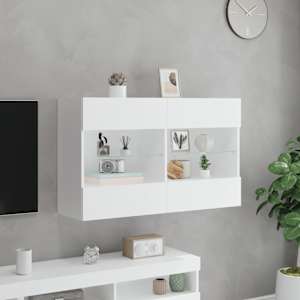 Nástěnná TV skříňka s LED osvětlením bílá 98,5 x 30 x 60,5 cm - obrázek 4