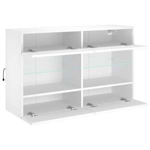Nástěnná TV skříňka s LED osvětlením bílá 98,5 x 30 x 60,5 cm - obrázek 7