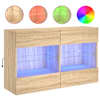 vidaXL teleri seinakapp LED-tuledega, Sonoma tamm, 98,5 x 30 x 60,5 cm
