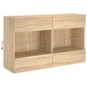 Nástěnná TV skříňka s LED osvětlením dub sonoma 98,5x30x60,5 cm - obrázek 3