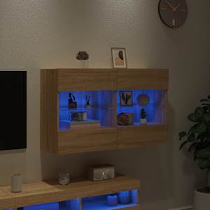 Nástěnná TV skříňka s LED osvětlením dub sonoma 98,5x30x60,5 cm - obrázek 4