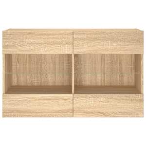 Nástěnná TV skříňka s LED osvětlením dub sonoma 98,5x30x60,5 cm - obrázek 7