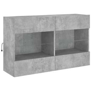 Nástěnná TV skříňka s LED betonově šedá 98,5 x 30 x 60,5 cm - obrázek 5