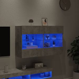 Nástěnná TV skříňka s LED betonově šedá 98,5 x 30 x 60,5 cm - obrázek 3
