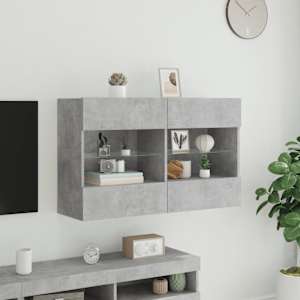 Nástěnná TV skříňka s LED betonově šedá 98,5 x 30 x 60,5 cm - obrázek 4