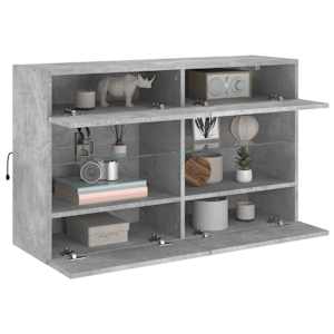 Nástěnná TV skříňka s LED betonově šedá 98,5 x 30 x 60,5 cm - obrázek 15