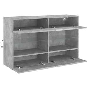 Nástěnná TV skříňka s LED betonově šedá 98,5 x 30 x 60,5 cm - obrázek 7