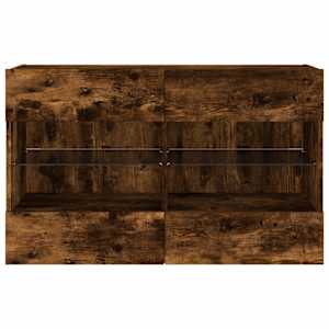 Nástěnná TV skříňka s LED osvětlením kouřový dub 98,5x30x60,5cm - obrázek 7