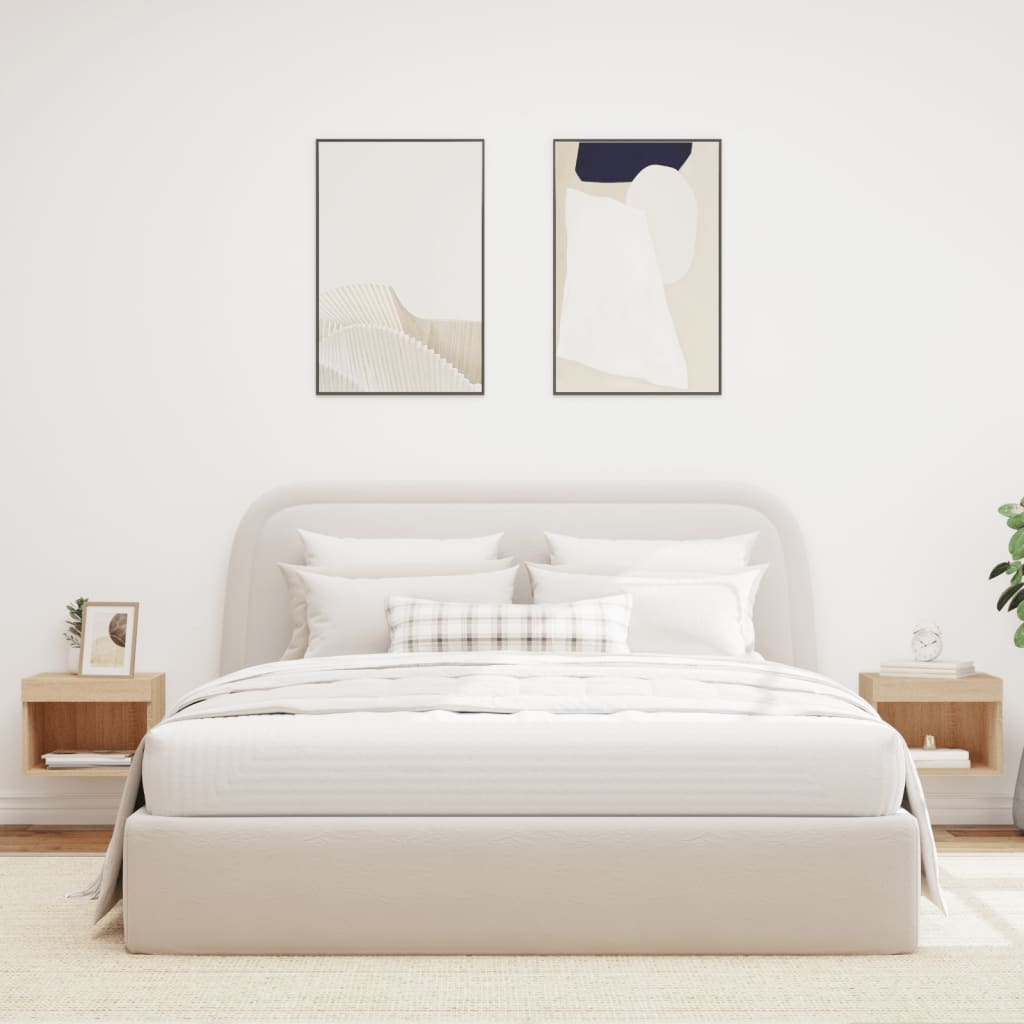 Thumbnail - vidaXL Wand-Nachttische mit LED-Leuchten 2 Stk. Sonoma-Eiche