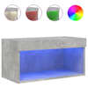 vidaXL LED-tuledega telerikapp, betoonhall, 60 x 30 x 30 cm