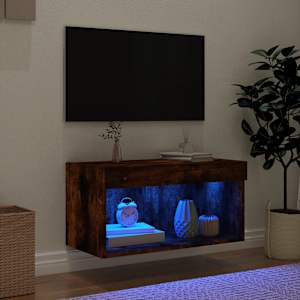 TV skříňka s LED osvětlením kouřový dub 60 x 30 x 30 cm - obrázek 3
