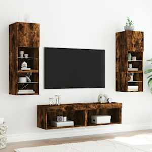 TV skříňka s LED osvětlením kouřový dub 60 x 30 x 30 cm - obrázek 4
