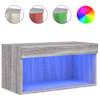 vidaXL LED-tuledega telerikapp, hall Sonoma tamm, 60 x 30 x 30 cm