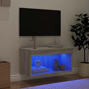 TV skříňka s LED osvětlením šedá sonoma 60 x 30 x 30 cm - obrázek 3