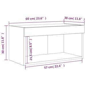 TV skříňka s LED osvětlením šedá sonoma 60 x 30 x 30 cm - obrázek 17
