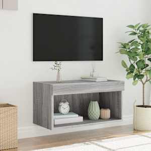 TV skříňka s LED osvětlením šedá sonoma 60 x 30 x 30 cm - obrázek 5