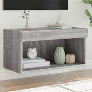 TV skříňka s LED osvětlením šedá sonoma 60 x 30 x 30 cm - obrázek 1