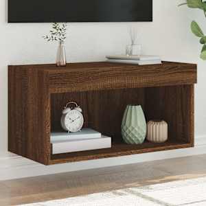 TV skříňka s LED osvětlením hnědý dub 60 x 30 x 30 cm - obrázek 1