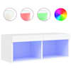 vidaXL LED-tuledega telerikapp, valge, 80 x 30 x 30 cm