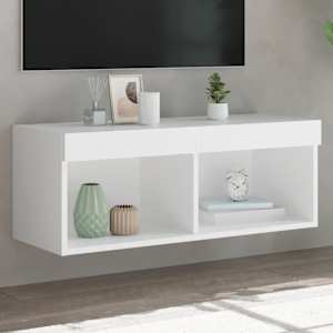 TV skříňka s LED osvětlením bílá 80 x 30 x 30 cm - obrázek 1