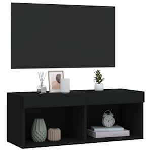 TV skříňka s LED osvětlením černá 80 x 30 x 30 cm - obrázek 6