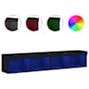 vidaXL LED-tuledega telerikapid 2 tk, must, 80 x 30 x 30 cm