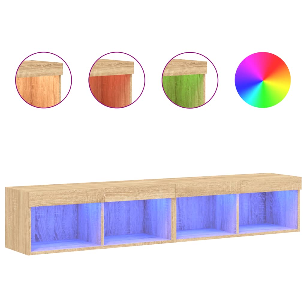 vidaXL TV skříňky s LED osvětlením 2 ks dub sonoma 80 x 30 x 30 cm