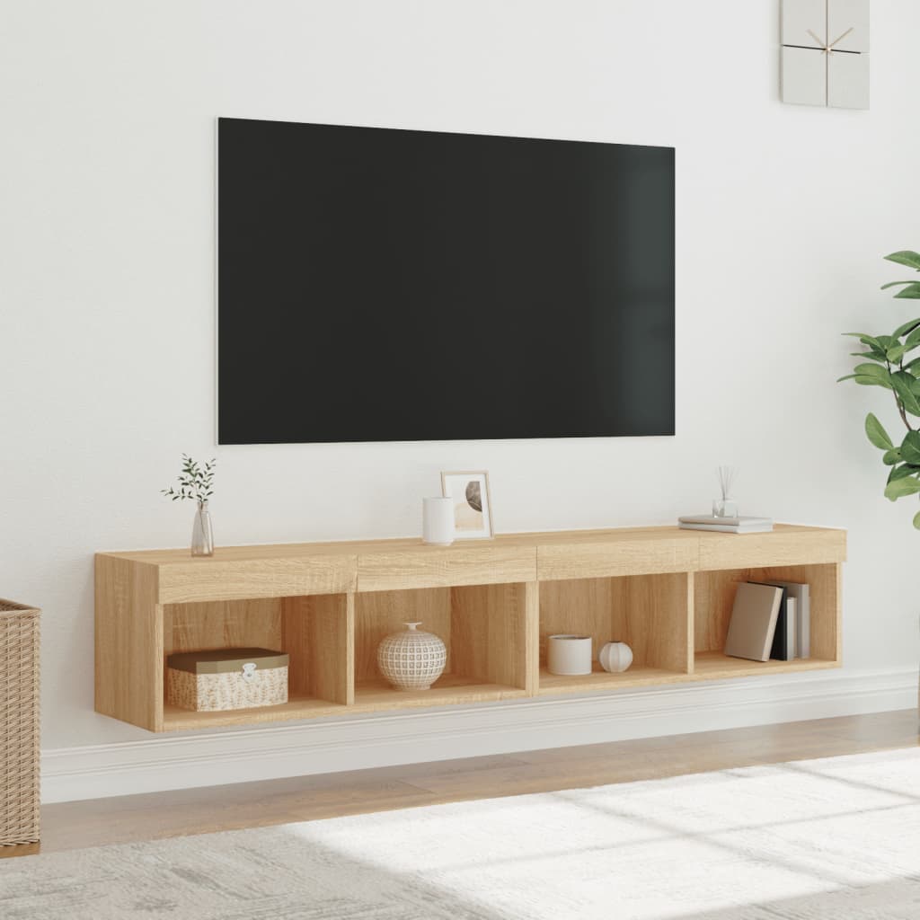 vidaXL TV-tasot LED-valoilla 2 kpl Sonoma-tammi 80x30x30 cm