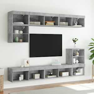 TV skříňka s LED osvětlením betonově šedá 80 x 30 x 30 cm - obrázek 4