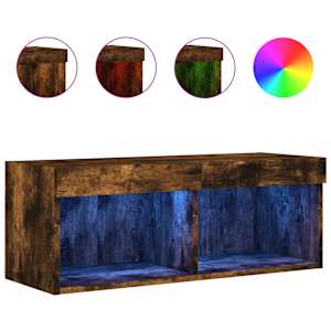 TV skříňka s LED osvětlením kouřový dub 80 x 30 x 30 cm - obrázek 2