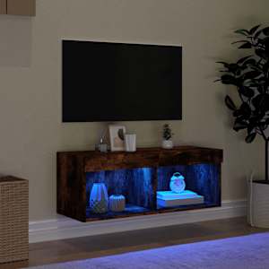 TV skříňka s LED osvětlením kouřový dub 80 x 30 x 30 cm - obrázek 3